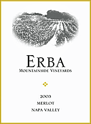 Erba 2003 Merlot Mountainside Vineyard